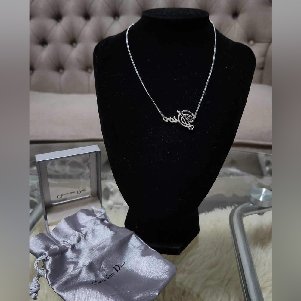 Dior Silver Logo Necklace